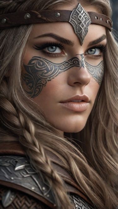 Fantasy Town Names, Viking Halloween Costume, Viking Makeup, Vikings Halloween, Barbarian Woman, Viking Warrior Woman, Pro Art, Viking Women, Viking Hair