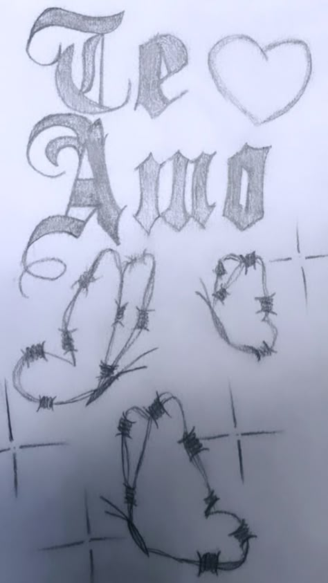 Easy Graffiti Drawings Words, A Art Letter, Small Art Designs, How To Draw Fonts, Graffiti Love Art, Math Drawings Sketch, Simple Chicano Drawings, Mexican Sketches, Chicana Drawings Easy