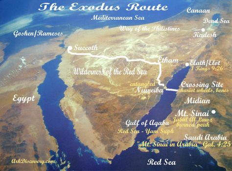 The Red Sea Crossing Site Found.  The children of Israel lived in the Nile delta area or the land of Rameses, and first encamped at the northern end of the Gulf of Suez or Succoth at the beginning of the Exodus.  This was the first point where they went into the camping mode.  Then they traveled through the wilderness of the Red Sea. Red Sea Crossing, Bible Evidence, Crossing The Red Sea, La Mecca, Psalm 66, Book Of Exodus, Bible Mapping, Teacher Board, Bible Teacher