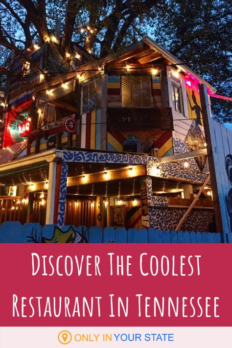 The Treehouse is a fun, unique restaurant that's among Tennessee's best places to dine. Find it in Nashville, a popular date night and bachelorette party destination. Hipsters love it, locals love it, and you'll love it. Find organic food and great drinks. It's a bucket list destination, whether you sit at the bar or in the treehouse. #travel #food #restaurants #nashville #tennessee Treehouse Restaurant, Nashville Things To Do, Nashville Tennessee Vacation, Tennessee Road Trip, Weekend In Nashville, Tennessee Nashville, Nashville Vacation, Clarksville Tennessee, Visit Nashville