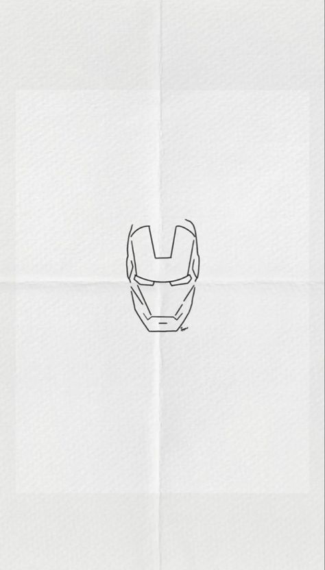 Iron Man Small Tattoo, Iron Man Drawings Easy, Daredevil Tattoo Minimalist, Simple Iron Man Tattoo, Mcu Tattoo Ideas, Marvel Fine Line Tattoo, Small Iron Man Tattoo, Iron Man Embroidery, Simple Spider Man Tattoo