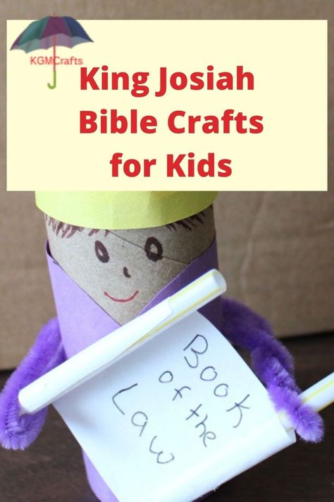 The King Josiah Bible crafts are easy enough for preschoolers. Make a doll from a tube, or make a banner to show what he believed in. Bible Class Activities, Make A Banner, Toddler Bible, King Craft, King Josiah, Bible Crafts Sunday School, Bible Activities For Kids, Bible Story Crafts, Sunday School Crafts For Kids