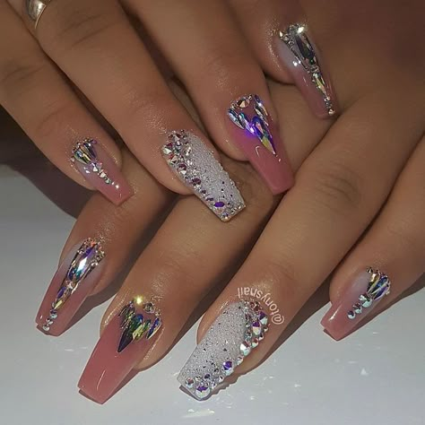 Fancy Nail Designs, Cuffin Nails, Nails Fire, Nails Design With Rhinestones, Pretty Nail Designs, Christmas Nails Acrylic, Sparkle Nails, Glam Nails, Nail Designs Glitter