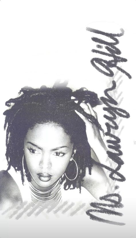 greyscale portrait of lauryn hill on a white background, light hatching around the borders, "Ms. Lauryn Hill" written in cursice along the right side, going upwards Posters Lauryn Hill, Miss Lauryn Hill Poster, Ms Lauryn Hill Wallpaper, Ms Lauryn Hill Poster, Lauren Hill Wallpaper, Lauren Hill Poster, Mrs Lauryn Hill, Lauryn Hill Wallpaper, Lauryn Hill Aesthetic