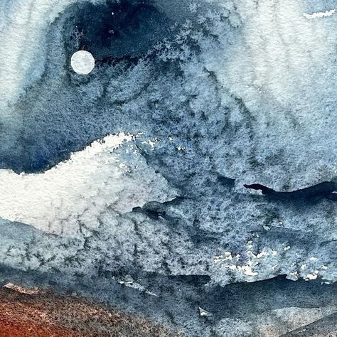 Anastasia Mily on Instagram: "I have always been fascinated by the watercolour textures created with salt but I have struggled to find the use for those textures in my work. But I tried playing with salt again last week and I loooove the results. This landscape has a slight abstract vibe which I have been seeking more of lately. Such incredible fun ✨" Watercolor Granulation, Watercolor With Salt, Anastasia Mily, Watercolor Salt, Salt Watercolor, Watercolour Abstract, Flowers Paintings, Watercolor Workshop, Artwork Inspiration