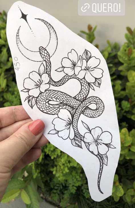 Snake And Flowers, Thigh Piece Tattoos, Purple Tattoos, Taurus Tattoos, Head Tattoo, Snake Tattoo Design, Sleeve Ideas, Japanese Sleeve Tattoos, Feminine Tattoo