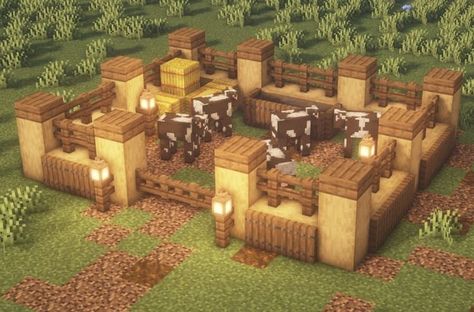 Minecraft Living Room Ideas Cottagecore, Farm Build Ideas Minecraft, Minecraft Farm Ideas Animal Simple, Minecraft Breeding Farm, Farms To Build In Minecraft, Market Place Minecraft Ideas, Woodsy Minecraft Builds, 2 People Minecraft House, What To Add To Your Minecraft House