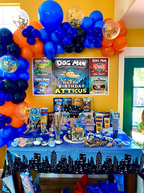 Dogman Party Ideas, Dog Man Party Ideas, Dogman Birthday Party, Dog Man Party, Dogman Birthday, 11 Birthday, Dog Man, Man Party, Kids Party Decorations