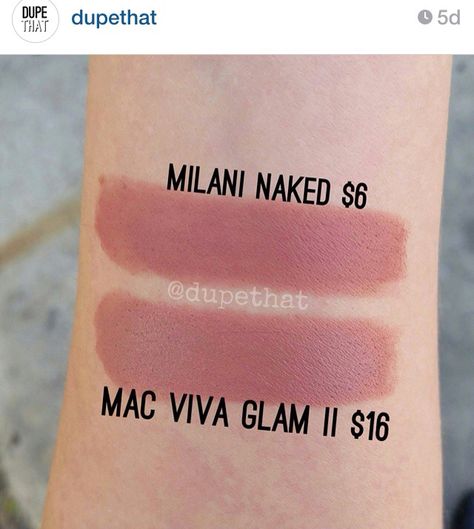 Dupe for Mac Viva Glam II = Milani Naked, from "dupethat" on Instagram. Mac Viva Glam Ii, Viva Glam Ii, Milani Lipstick, Mac Viva Glam, Makeup Tip, Viva Glam, Makeup Guide, Makeup Swatches, Mac Makeup