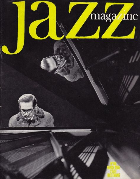 BILL EVANS: Jazz Magazine cover Jazz Magazine, Dave Brubeck, Bill Evans, Jazz Poster, Blue Pictures, Film Art, Graphics Inspiration, Jazz Music, Music Room