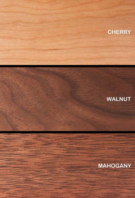 Cherry, Walnut, Mahogany diagram. Cherry Wood Stain, Walnut Wood Texture, Types Of Wood Flooring, Materials Board Interior Design, Mahogany Furniture, Wood Stain Colors, Wood Sample, Different Types Of Wood, Wood Stain