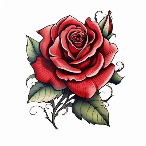 Chicano Rose Tattoo, Japanese Rose Tattoo, Rose Tattoo Color, Hibiscus Tattoo Design, Lion And Rose Tattoo, Colorful Rose Tattoos, Traditional Rose Tattoo, Tattoo Design For Women, Rose Tattoo Ideas