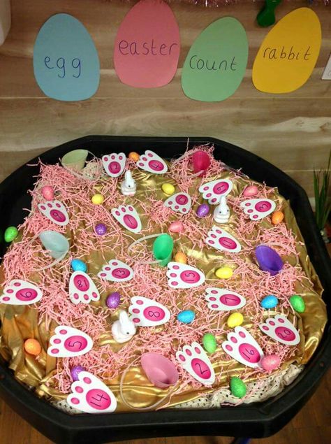 Easter Tuff Tray, Tuff Tray Ideas Toddlers, Tuff Tray Ideas, Easter Religious Crafts, Messy Play Activities, Easter Play, Creative Easter Baskets, Easter School, Easter Week