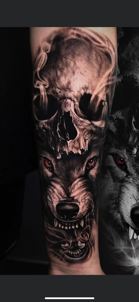 Warewolf Tattoo, Men Flower Tattoo, Dog Portrait Tattoo, Tiger Tattoo Sleeve, Full Hand Tattoo, Viking Tattoo Sleeve, Wolf Tattoos Men, Wolf Tattoo Sleeve, Timeless Tattoo