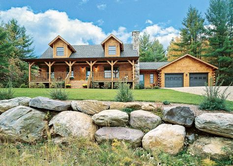 Cabin Farm, Modern Log Home, Log Homes Exterior, Log Cabin Living, Log Home Living, Log Home Designs, Log Cabin Ideas, Log Home Plans, Log Home Decorating