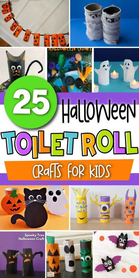 Are you looking for a fun way to celebrate Halloween and get creative with your little ones? Halloween toilet paper roll crafts for kids are a fantastic choice! These simple yet imaginative kids projects turn ordinary toilet paper rolls into adorable ghosts, spooky spiders, and cheerful jack-o-lanterns. For more spooky inspiration, check out our Halloween crafts for kids and let the creativity begin! Try all our October Crafts and Fall Crafts for Kids too. Crafts With Toilet Paper Rolls For Kids, Halloween Toilet Roll Crafts, Toilet Paper Roll Crafts Halloween, Toilet Paper Roll Crafts For Kids, Halloween Toilet Paper Roll, Halloween Toilet Paper Roll Crafts, Spooky Inspiration, Paper Roll Crafts For Kids, Halloween Toilet Paper