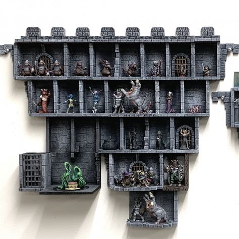 "Wallhalla: Fantasy Stonework" on MyMiniFactory Warhammer Diorama, Castle Rooms, Miniature Bases, Miniature Display, Dungeons And Dragons Miniatures, Wine Shelves, Shelving Units, Stl Files, 3d Printable