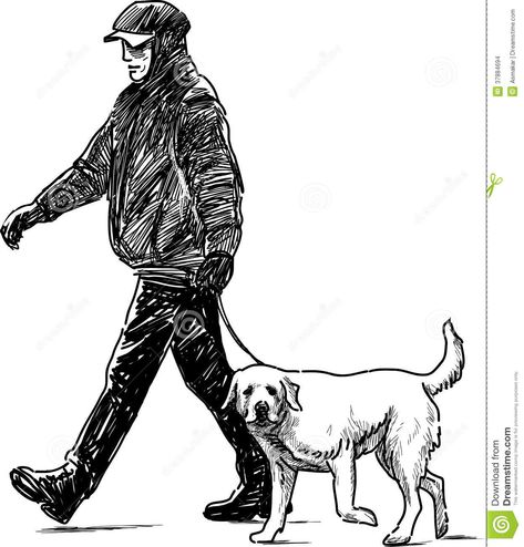 man and dog drawing | Vector drawing of the man walking with the dog. Man And Dog Drawing, Dog Pencil Drawing, Knife Drawing, Human Sketch, Cats Art Drawing, Human Figure Sketches, City Sketch, Perspective Drawing Lessons, Man Sketch