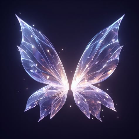 Angel Fairy Aesthetic, Pretty Fairy Wings, Winx Club Wings Oc, Crystal Fairy Wings, Metal Wings Concept Art, Fairy Wings Wallpaper, Fantasy Wings Design, Fantasy Butterfly Art, Fairy Wing Designs