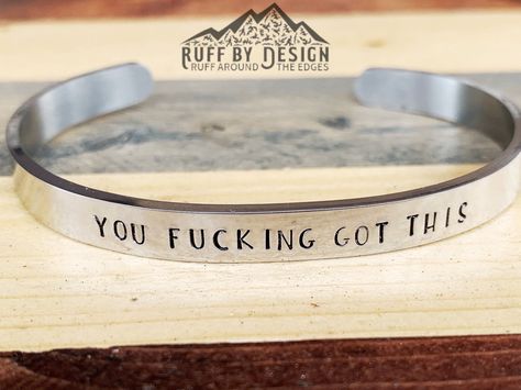 Feminist Funny, Lily Nichols, Motivational Bracelets, Key Board, Metal Ideas, Turkey Gifts, Metal Stamped Jewelry, Stamped Metal, Diy Metal