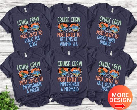 Cruise T Shirts Ideas Family Trips, Most Likely To Cruise Shirts, Family Cruise Shirts Ideas, Group Cruise Shirts Funny, Cruise Tshirts For Friends, Ashleys Custom Apparel Friends Cruise Shirts, Long Sleeve Family Cruise Shirt, Family Cruise Shirts, Friend Vacation