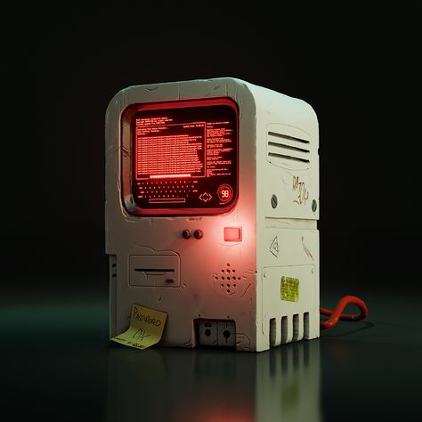 Old Computer, The Legend Of Sleepy Hollow, Tech Magazines, Hard Surface Modeling, Surface Modeling, Urban Survival, 카드 디자인, Retro Futuristic, Futuristic Technology