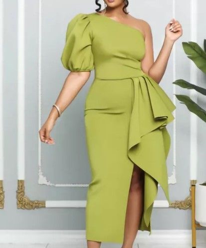 Wholesale Women's Clothing Plus Zise, Stylish Lady, Diva Style, Evening Dresses With Sleeves, Formal Cocktail Dress, Dress Sleeve Styles, Elegant Dresses For Women, Midi Dress Party, Collar Dress