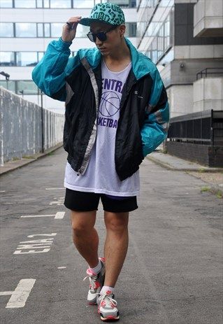 Vintage Windbreaker Outfit Men, Windbreaker Outfit Men, Nike Windbreaker Outfit, Oversized Nike, Champion Windbreaker, Windbreaker Outfit, Retro Windbreaker, Men Jackets, Outfits Hombre