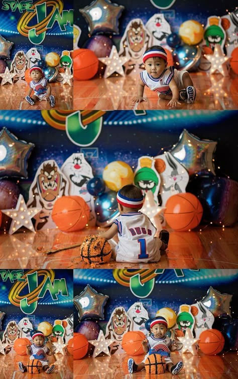 Space Jam Theme, Themed Cake Smash, Photography Space, Lollipop Birthday, Surprise Birthday Decorations, Baby Birthday Party Theme, Cake Smash Theme, Gender Reveal Party Theme, S Cake