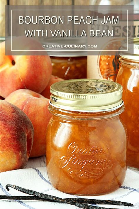 Vanilla Bean Recipes, Canning Jam Recipes, Peach Jam Recipe, Christmas Jam, Peach Preserves, Home Canning Recipes, Peach Recipes, Jam Recipes Homemade, Canning Food