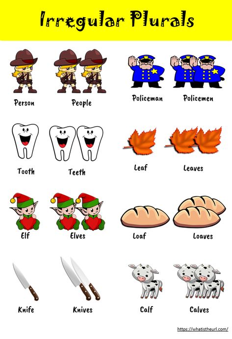 Plurals Activities, Irregular Nouns, Plurals Worksheets, English Primary School, Word Puzzles For Kids, Fruits Name In English, Irregular Plurals, English Grammar For Kids, Kindergarten Phonics Worksheets