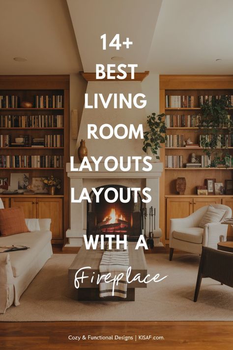 Arrange your living room perfectly around a fireplace! These layout ideas ensure warmth, comfort, and a stylish balance for your space. Fireplace Layout, Fireplace Cozy, Fireplaces Layout, Living Room Layout Ideas, Room Layout Ideas, Living Room Layouts, Inviting Living Room, Room Layouts, Living Room Layout