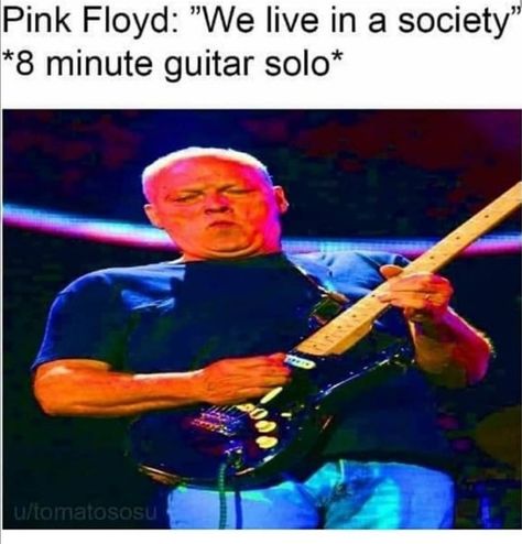 Pink Floyd Funny, We Live In A Society, Memes Pt, Music Nerd, Band Humor, Silly Things, Band Memes, Guitar Solo, Mötley Crüe