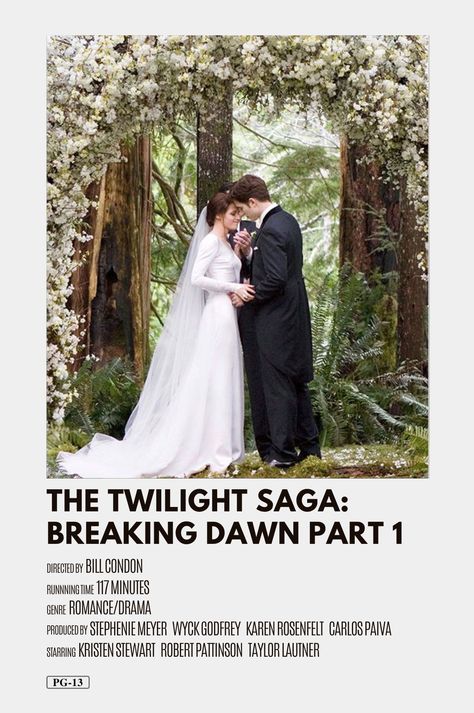 the twilight saga: breaking dawn part 1 alternative minimal movie poster Breaking Dawn Movie, Twilight Party, Twilight Poster, Billy Burke, Twilight Saga Breaking Dawn, Twilight Breaking Dawn, Breaking Dawn Part 2, Spooky Movies, Polaroid Poster