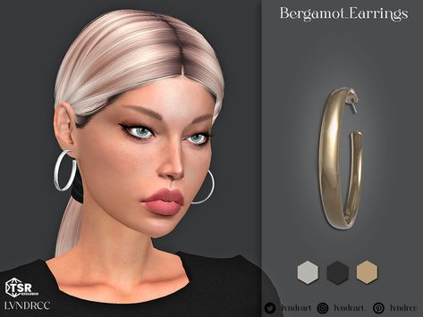 The Sims Resource - Bergamot Earrings Sims Cc Accessories, Sims Patreon, The Sims 4 Accessories, Sims 4 Jewelry, Sims Fashion, Hair Color Idea, Cc Sims4, Cherry Flower, Sims 4 Downloads