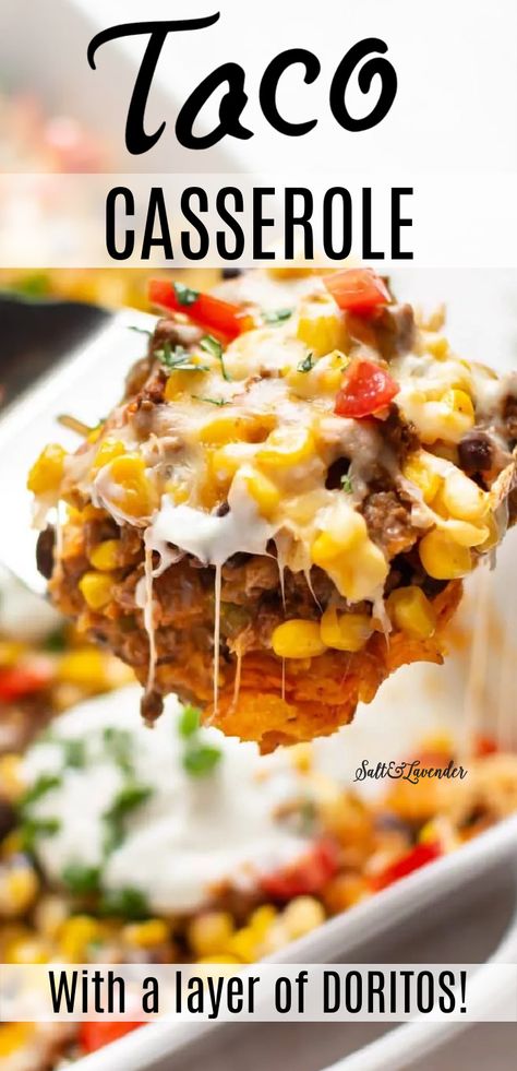 Leftover Taco Meat Recipes, Beef Taco Casserole, Easy Taco Casserole, Taco Dishes, Baked Tacos, Leftover Taco Meat, Baked Tacos Recipe, Taco Meat Recipes, Taco Dinner