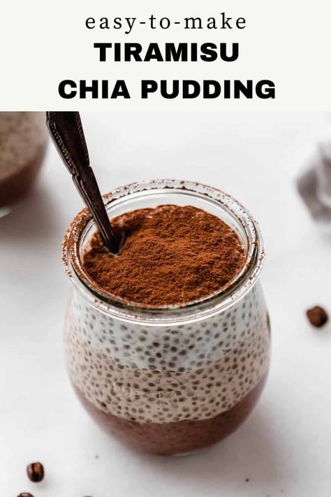 Tiramisu Chia Pudding, Chai Pudding, Pudding Recept, How To Make Tiramisu, Chia Pudding Recipes Healthy, Healthy Pudding, Coconut Milk Coffee, Chia Recipe, Pudding Flavors