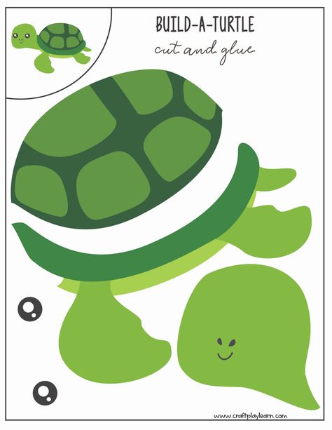 Easy Turtle Paper Craft For Kids - Craft Play Learn Build A Turtle Printable, Printable Turtle Template, Turtle Paper Craft, Turtle Crafts For Kids, Turtle Shell Pattern, Turtle Craft, Flower Wall Hanging Decor, Pet Craft, Diy Paper Wall Hanging