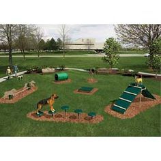 BarkPark™ Kit 2 Dog Park Equipment, Dog Play Area, Dog Backyard, Dog Agility Course, Agility Training For Dogs, Park Equipment, Dog Yard, Dog Playground, Dog Area