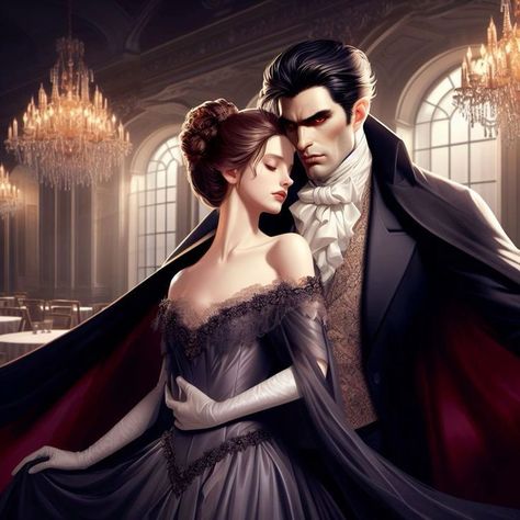 Vampire And Human Couple, Vampire And Human, Vampire Bride, Vampire Boy, Vampire Art, Ballroom, Wattpad, Human, Drawings