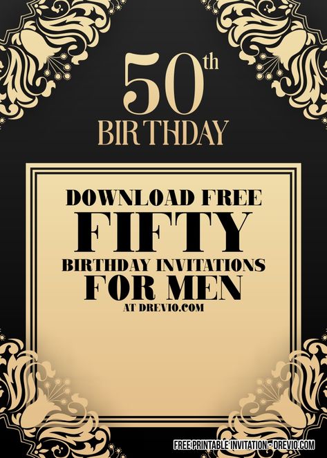 Download FREE Printable 50th Birthday Invitation For Men ! (FREE PRINTABLE) downloadable Invitations Templates for your next awesome party. Click here to browse the available invitations and edit it online with Drevio Canvas 50 Birthday Invitations For Men, 50th Birthday Invites For Men, Invitation For 50th Birthday Men, 50th Birthday Flyer Design, 50th Birthday Invites For Men Templates, 50th Birthday Party Invitations Zazzle, Birthday Invitation For Men, 50th Birthday Invitation, 50 Party