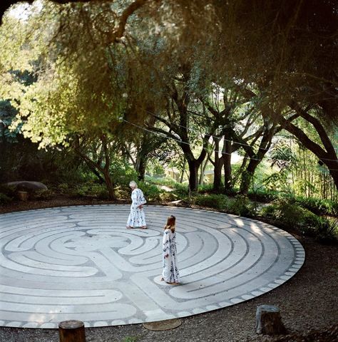 Golden Door Spa, Labyrinth Walk, Labyrinth Garden, Landscape Details, Labyrinth Maze, Golden Door, Labyrinth Design, Aquarius Season, Healing Garden