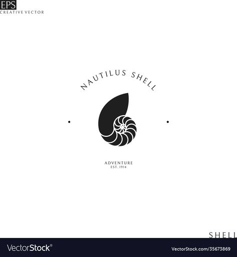 Nautilus Logo, Fibonacci Logo, Shell Logo Design, Seashell Logo, French Logo, Shell Logo, Coin Logo, Geometry In Nature, Draw Logo