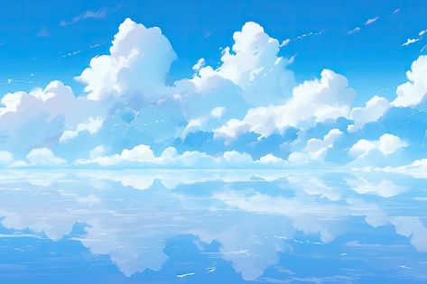 Cute Pc Background Desktop Wallpapers, Anime Sky Background, Anime Sky Aesthetic, Clouds Header, Anime Clouds Sky, Anime Blue Sky, Blue Clouds Aesthetic, Sky Banner, Beach Banner