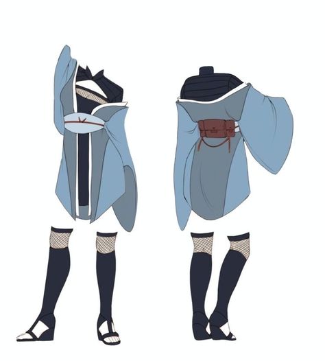 Ninja Clothes Reference, Naruto Clothing Ideas, Kunoichi Outfit Design Reference, Anime Oc Base Demon Slayer, Anime Super Hero Outfit, Naruto Clothes Design, Ninja Outfit Design, Naruto Outfits Female Design, Naruto Oc Outfit Ideas