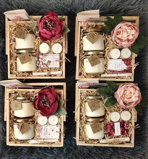 Candle Gift Hampers, Handmade Diwali Gift Hampers, Diwali Box Ideas, Candle Gift Box Ideas Diy, Candle Hamper Gift Ideas, Diy Hamper Box Ideas, Diwali Gift Ideas Hampers Diy, Diwali Gift Box Ideas, Rakhi Gift Hamper Ideas