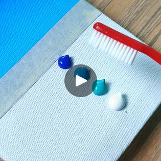 Toothbrush Painting Ideas, Tooth Brush Painting, Painting With Toothbrush, Toothbrush Painting, Toothbrush Art, Makeup Poster, Painting Hacks, Beach Scene Painting, Poster Color Painting