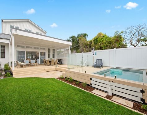 Plunge Pool In Deck, Plunge Pool Deck, Alfresco Living, Relaxing Summer, House Extension, Small Pools, Backyard Spaces, Small Pool, Plunge Pool