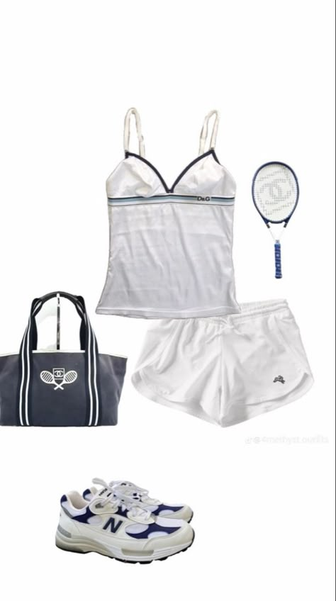 Tennis Fitness, Tennis Outfit Aesthetic, Girly Fits, Outfits 2000s, Fitness Wear Outfits, Cold Fits, Practice Outfits, Outfit Collage, Tennis Fashion