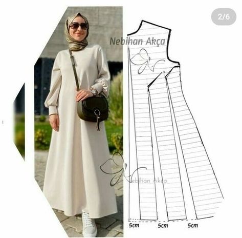 Modern Abaya Pattern, Abaya Sewing Pattern, Sewing Dresses For Women, Abaya Pattern, Baju Kahwin, Detail Couture, Dress Sewing Patterns Free, Projek Menjahit, Dress Patterns Diy